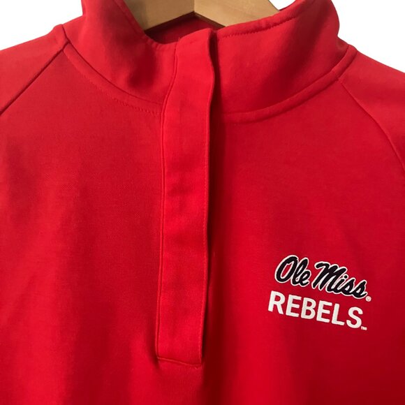 Under Armour Ole Miss Rebels Red Quarter-Zip Sweatshirt Women’s M - Picture 5 of 11